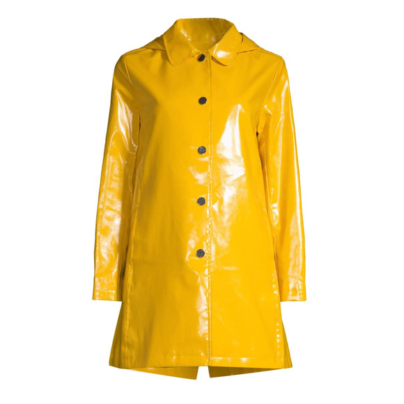 NWT JANE POST YELLOW ICONIC PRINCESS RAIN SLICKER COAT RAINCOAT JACKET SZ M - Picture 2 of 8